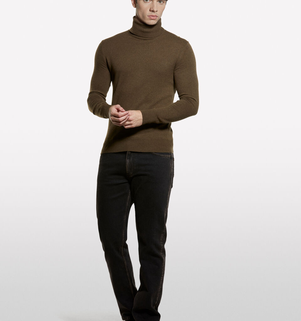 Maglia marrone regular fit con collo alto - maglie collo alto da uomo - Marrone | Sisley image number 1